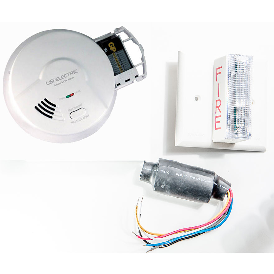 USI 120 Volt Ionization Smoke Alarm & Strobe Kit for ...